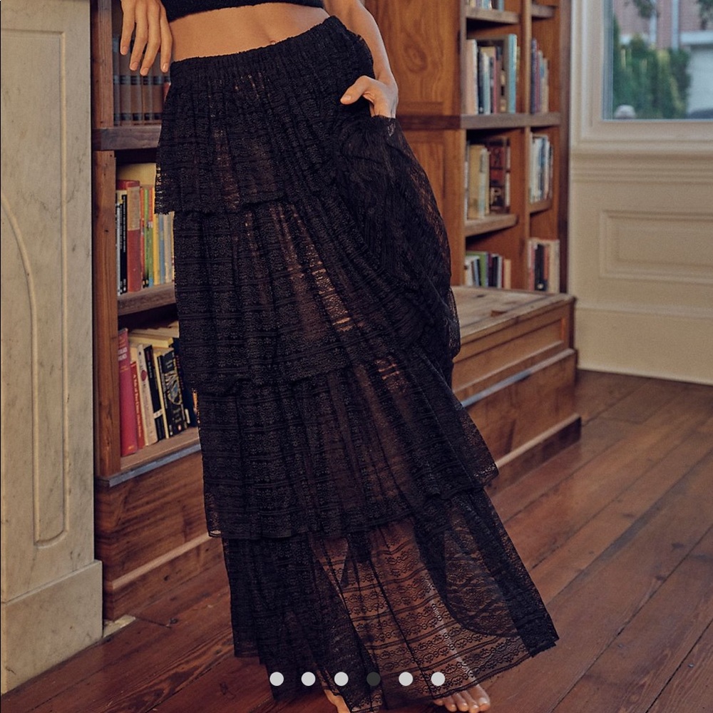 Free People Let’s Go Girls Convertible Black Slip Skirt. Sz. Medium